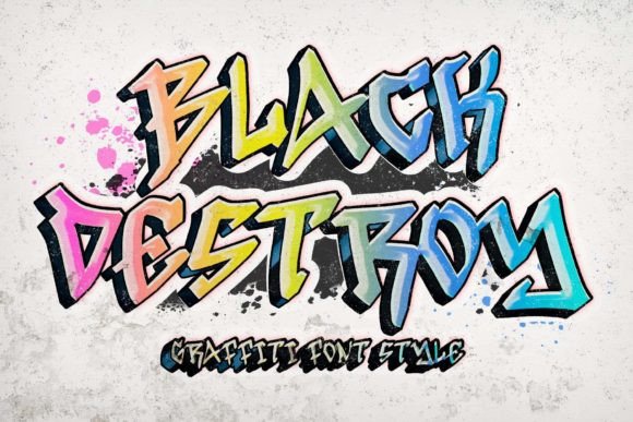 Black Destroy Font for Web Design