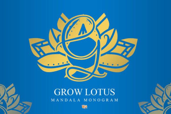 Elevate Web Design with Grow Lotus Mandala Monogram Font